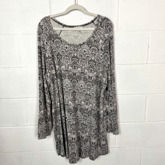 Soma Other - Soma Mid Length Nightgown Modal Cotton Sleep Floral‎ Gray Soft Comfy Lounge XXL